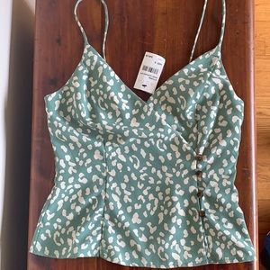 ASTR The Label Sage Green Leopard Top